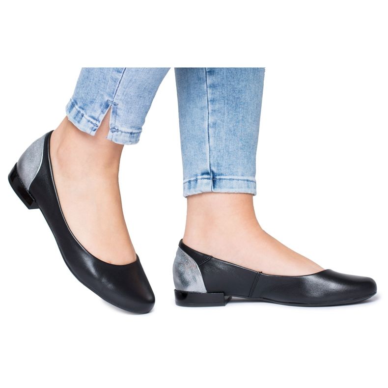 Maciejka Leder Schwarz Damen Ballerinas 02899