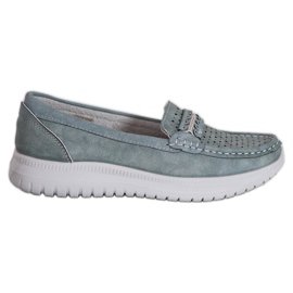 Small Swan Loafer auf der Plattform blau grau