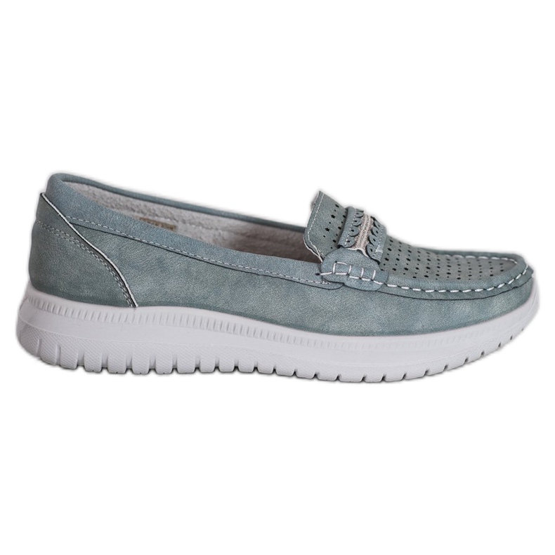 Small Swan Loafer auf der Plattform blau grau