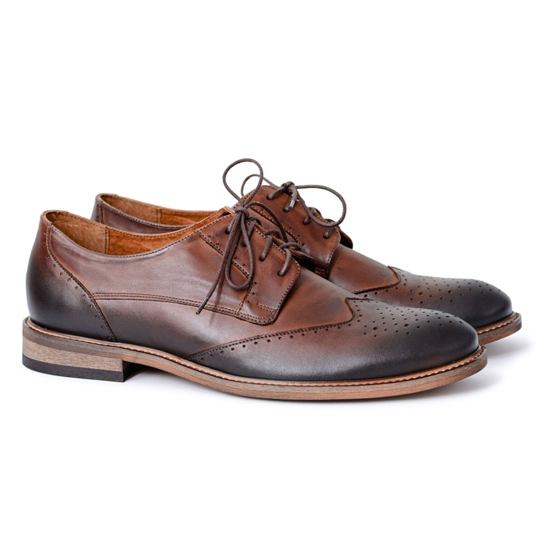Nikopol Braunes Leder Herren Elegante Schuhe Mortes
