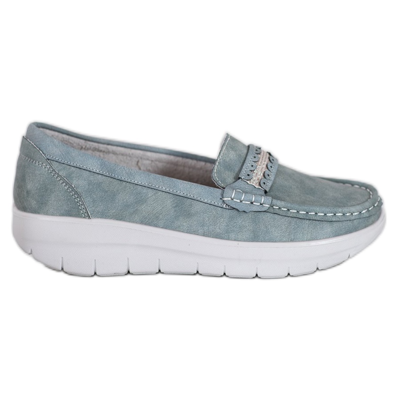 SHELOVET Bequeme Loafer auf der Plattform blau