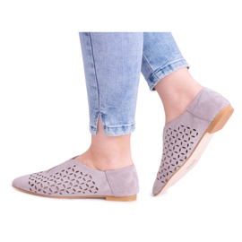 Lu Boo Grau Wildleder Damen Slip-On Synthia Schuhe