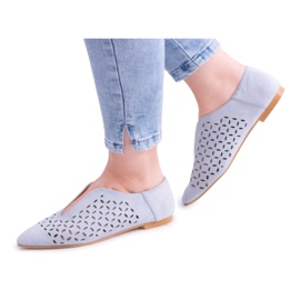 Lu Boo Blue Suede Damen Slip-On Synthia Schuhe blau