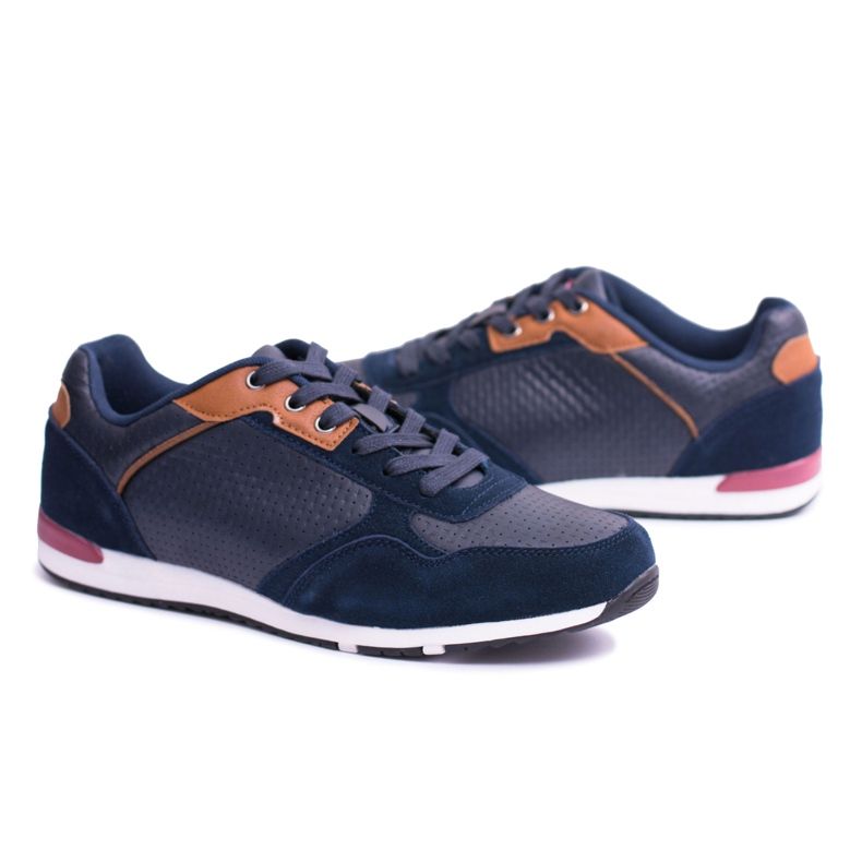 EVE Herren Sportschuhe Redox Leder Marineblau navy blau
