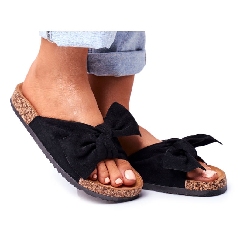 PS1 Damenhausschuhe auf Korkschleifen Wendy Black schwarz