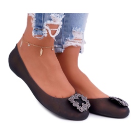 Lu Boo | Schwarze Gummiballerinas Meliski Strasssteine ​​Palita