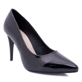 Sergio Leone Lackierte Pumps Stilettos Schwarz Feliciana