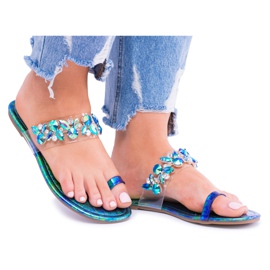 Lu Boo Elegante Benzin Hausschuhe Pailletten Tanut mehrfarbig