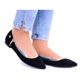 Lu Boo Schwarze transparente holografische Ballerinas in Szpic Lison