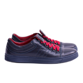 KENT Marineblaue Elon-Sneaker aus Leder für Herren navy blau