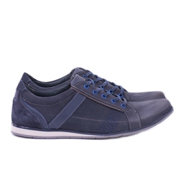 KOMODO Herren Denali Marineblaue Leder Brogues