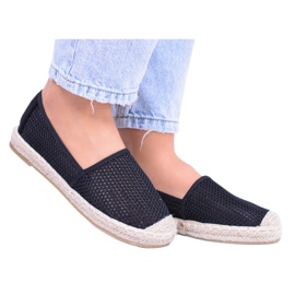 Schwarze perforierte Espadrilles für Damen Asumi