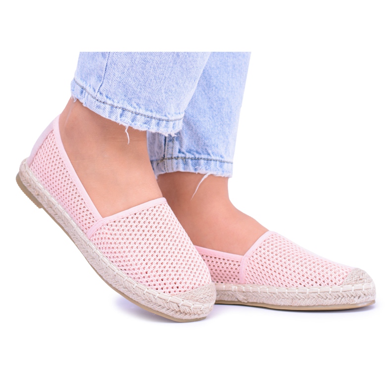 Rosa perforierte Espadrilles für Damen Asumi