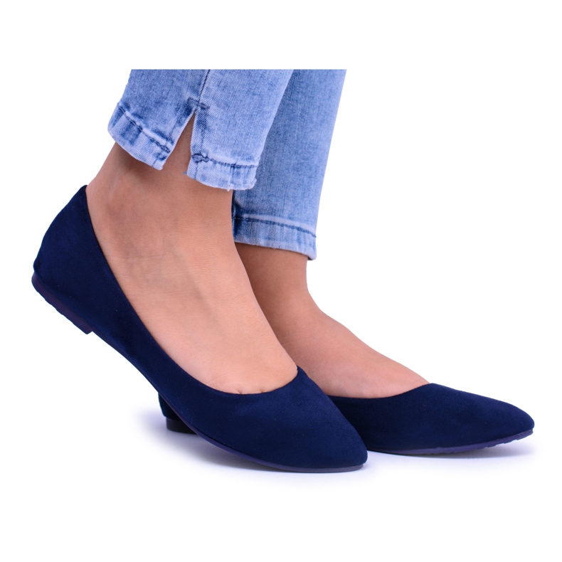 SEA Marineblaue Damen Ballerinas Wildleder Bueno navy blau