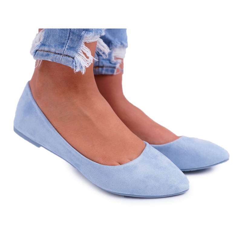 SEA Blaue Damen Ballerinas Wildleder Bueno