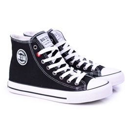 Big Star Damen Hohe Schwarze Turnschuhe T274027