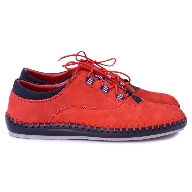 KENT Herren Leder Freizeitschuhe Rot Bill