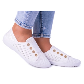 Lu Boo Weiß Damen Slip-On Sneakers Spitze Emena