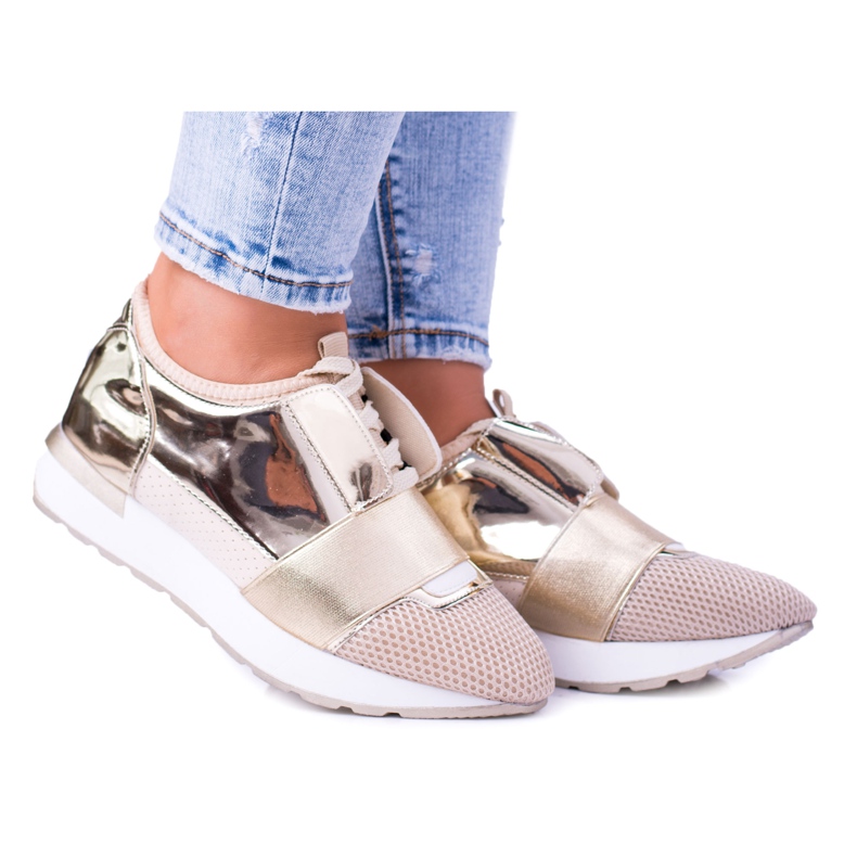 Lu Boo Damen Gold Sportschuhe Madoni golden