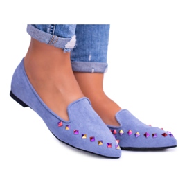 Lu Boo Blue Lords Iridescent Jets Wildleder Spike blau