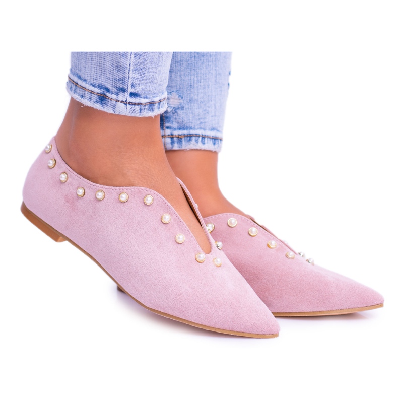 Lu Boo Rosa Brogues mit Cutouts Perlen Merseo