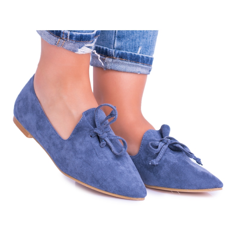Lu Boo Marineblaue Ballerinas Aus Lordsy Spitz Wildleder Feliciano navy blau