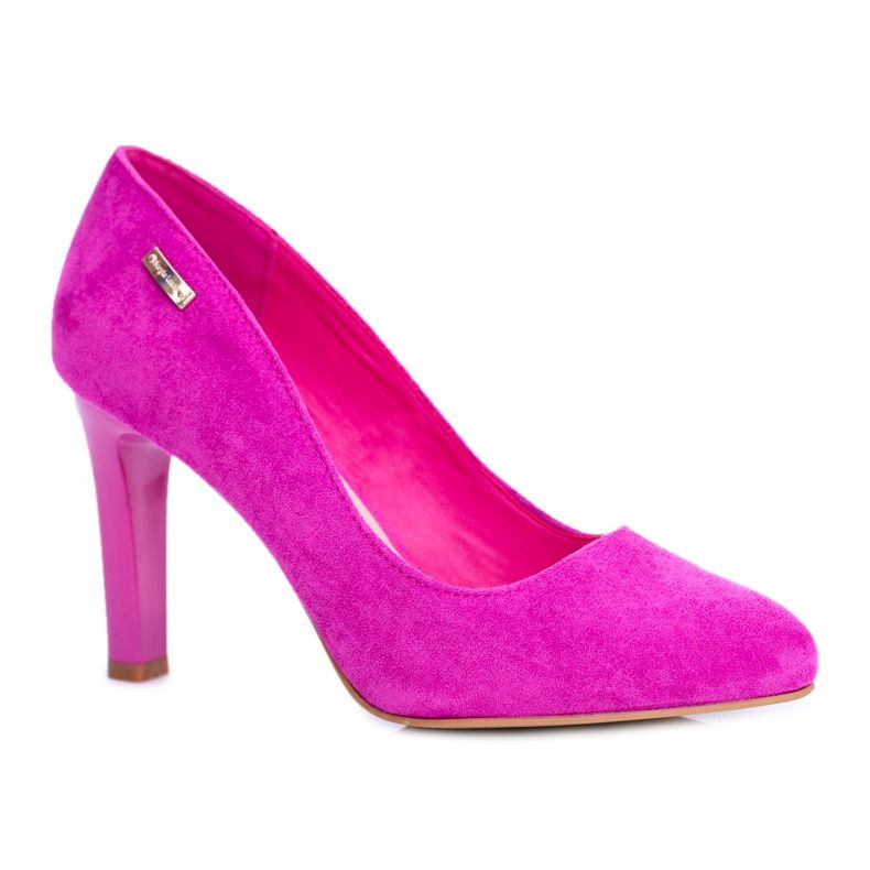 Damen Pumps mit Absatz Wildleder Fuchsia Sergio Leone Campbell rosa