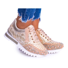 Goldene Damen-Sportschuhe mit Pailletten Lu Boo Infinitiale