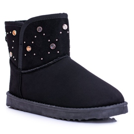 BUGO Schwarze warme Schneestiefel für Damen Wildleder Biggy