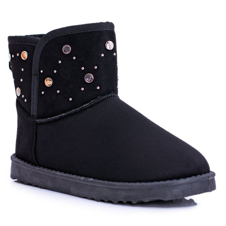 BUGO Schwarze warme Schneestiefel für Damen Wildleder Biggy