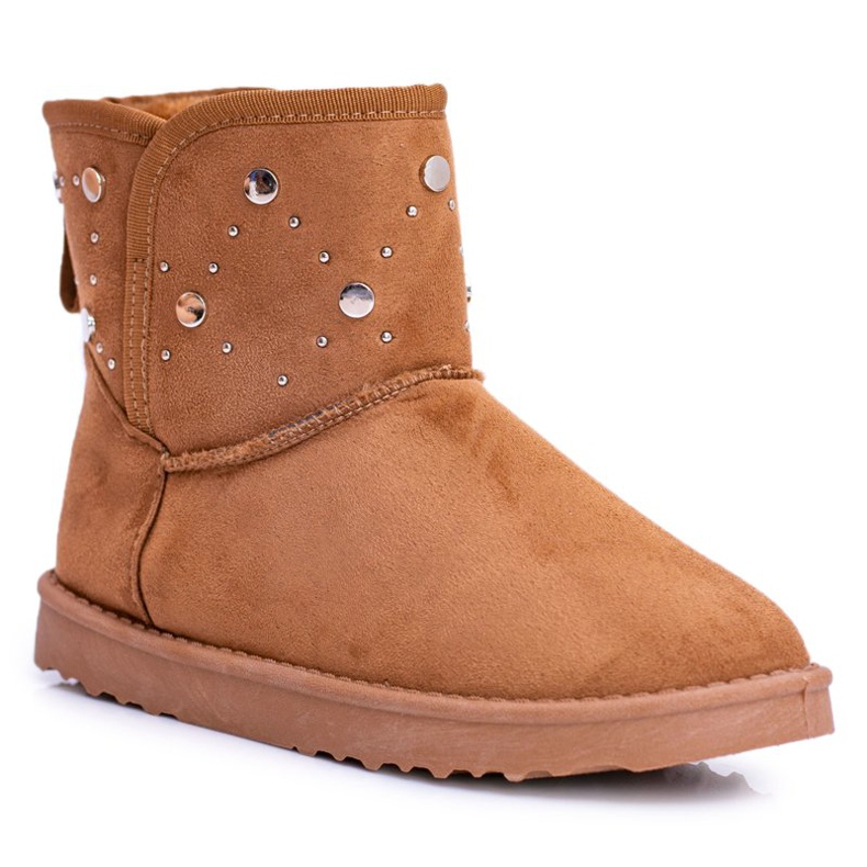 BUGO Warme Schneestiefel für Damen Wildleder Camel Biggy braun