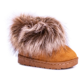 FRROCK Kinder-Schneestiefel mit Fell Camel Small Fox braun
