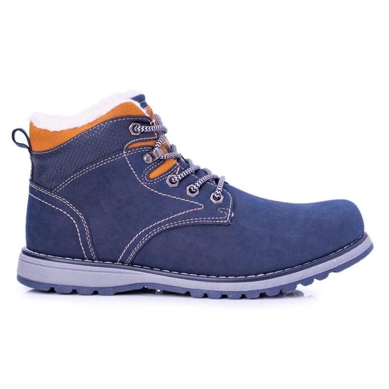 Vico Warme Marineblaue Herren-Trekkingschuhe mit Nuss-Fleece navy blau