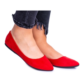 PS1 Rote Damen Ballerinas Wildleder Dermeno