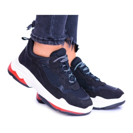 Moow Sponeto Schwarz Damen Sportschuhe marineblau
