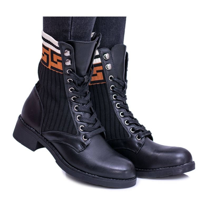 Schwarze Herse Socken Stiefel für Damen