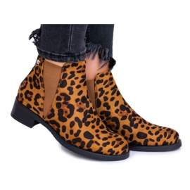 Damenstiefel mit Leopardenmuster Midas Jodhpurstiefel braun