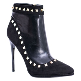 Damenstiefel mit hohem Absatz Spikes Black Linden Studs schwarz