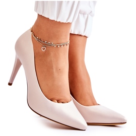 Sergio Leone Pearl Pumps Stilettos Beige Feliciana