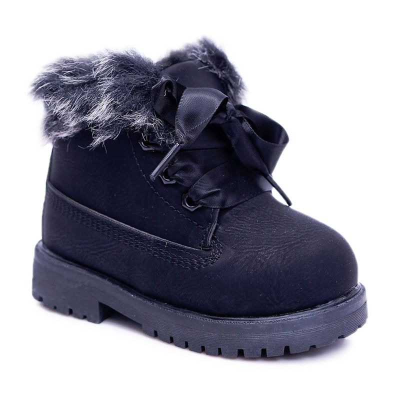 FRROCK Schwarze Warme Stiefel für Kinder Fobos