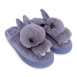Klassische Hausschuhe für Damen mit Kaninchengrau Howi