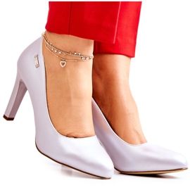Damen Pumps Pearl Silver auf einem Pfosten Sergio Leone Campbell grau