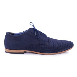 Bednarek Polish Shoes Herren Brogues Bednarek Nubuk durchbrochene Marineblau Hermes