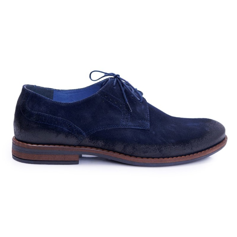 Herren Brogues Casual Leder Nikopol Marineblau Lajos navy blau