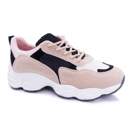 NFR Damen Sportschuhe Wildleder Beige Lollipop