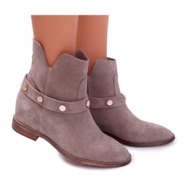 Flache Stiefel für Damen Laura Messi 1890 Wildleder Beige Darmah