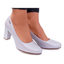 Damen Pumps Sergio Leone PB130 Silver Pearl Amber grau