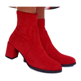 Damen Frühlingsstiefel mit hohem Absatz Sergio Leone Slip-On Rot LikeStar