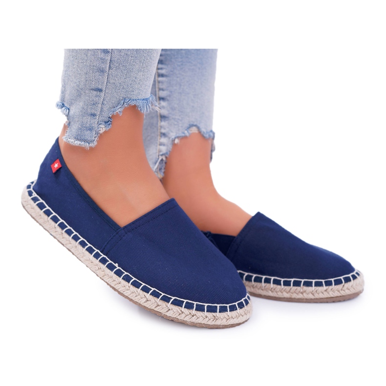 Damen Espadrilles Geflochtene Sohle Marineblau Big Star DD274A151 navy blau
