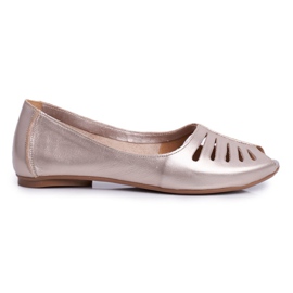 Damen Ballerinas Maciejka Leder Golden 03497-25